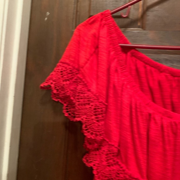 Women’s Short Sleeve Size 16W-18W Red Terra & Sky Blouse - Picture 3 of 9